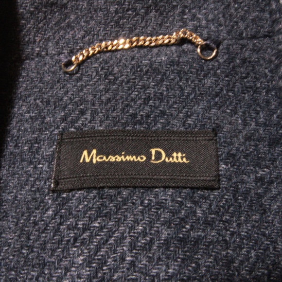 Massimo Dutto Wool Blend Collared Double Button Midi Pea Coat Jacket Gray 10 - Picture 2 of 5